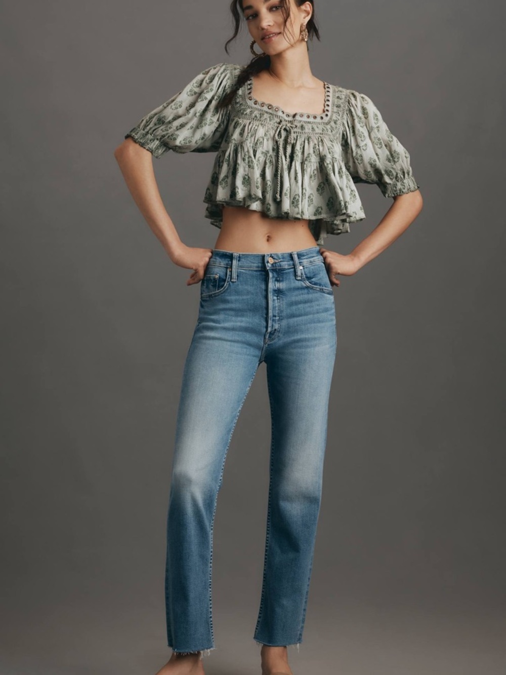 Mother High Rise Button Fly Jeans – Light Wash | Size 23 | Pre-Owned